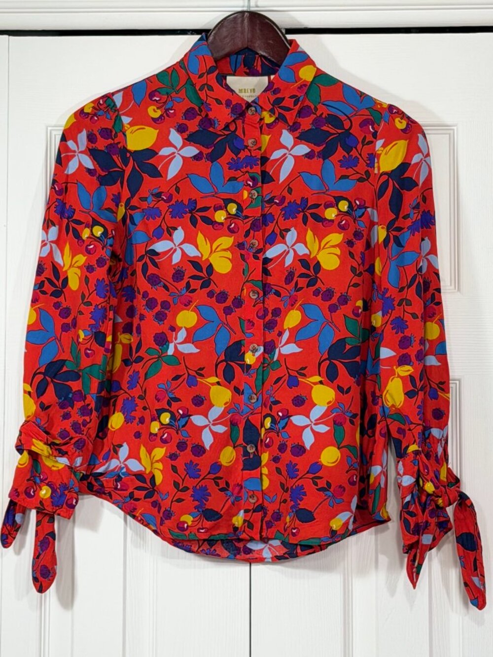 Maeve Button-Down Shirt by Anthropologie Paz Fruits & Flowers